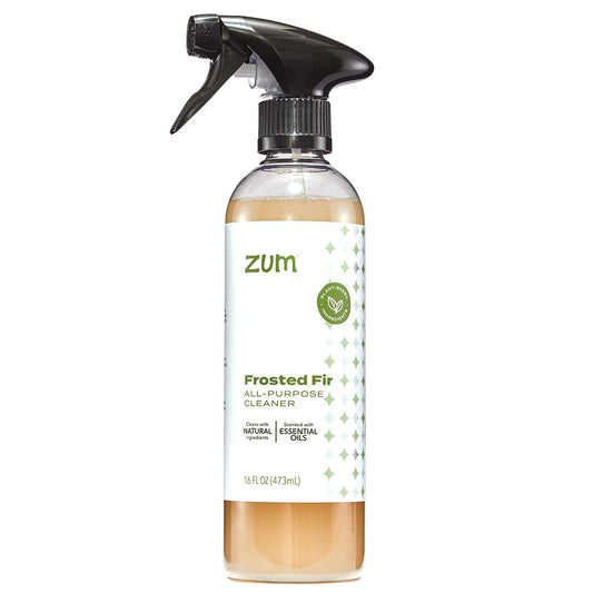 Zum Frosted Fir all-purpose cleaner bottle on a white background