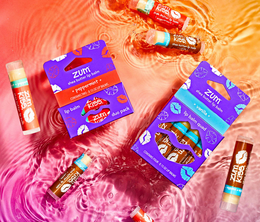 Peppermint Duo Pack and Vanilla Quad Pack dropping into water