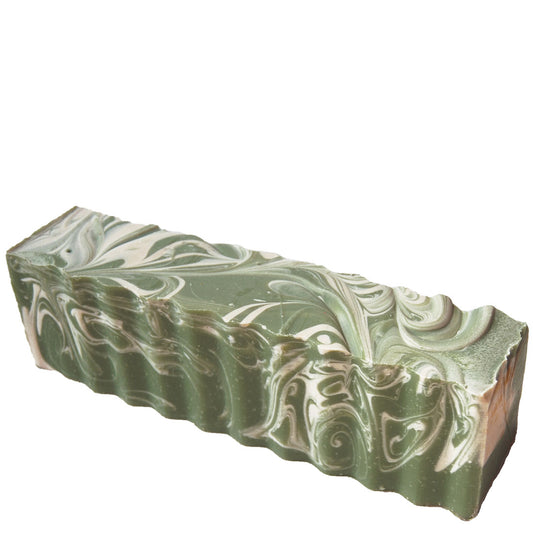 Green and white swirled Zum Brick