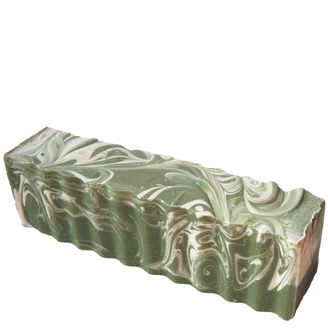 Green and white swirled Zum Brick